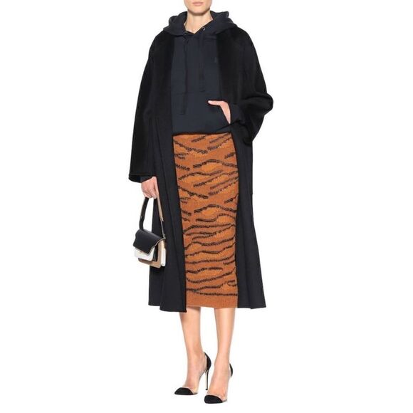 Stella McCartney Animal Intarsia Tiger Slim Fit Pull On Knit Midi Skirt Sz 6 NWT - Picture 6 of 12